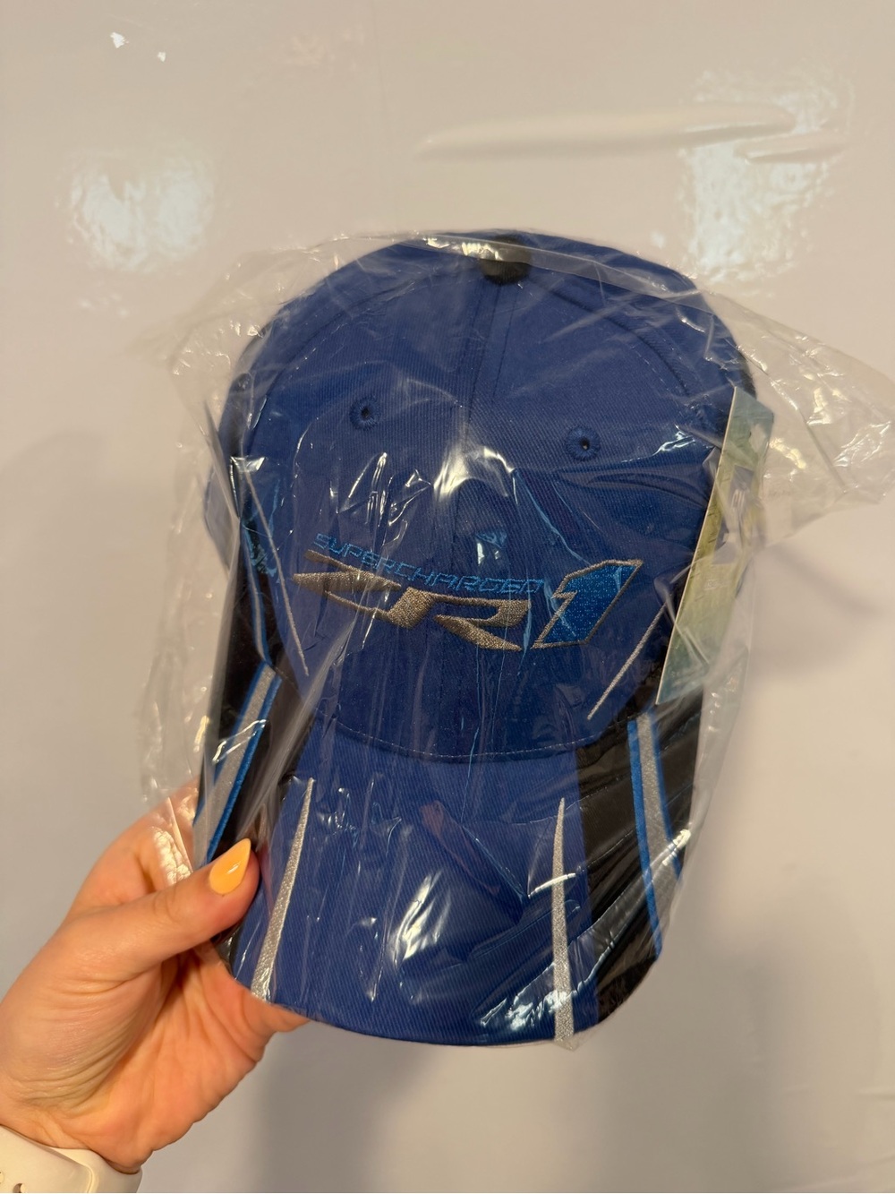 Blue Supercharged Corvette ZR1 embroidered Logo Baseball Cap